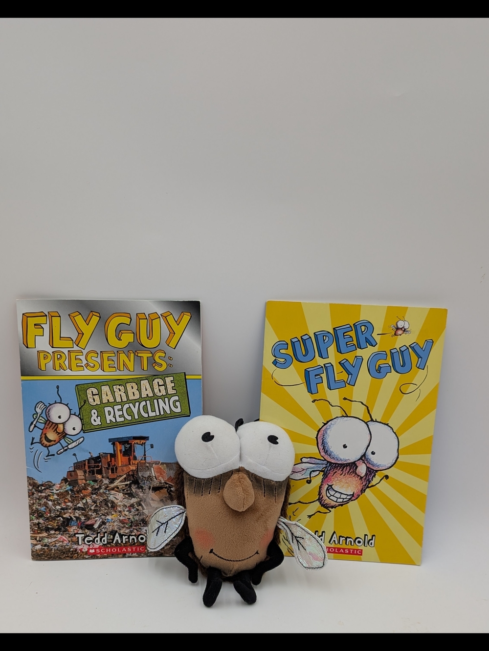 Fly Guy 6" Plush With Two Books Garbage & Recycling And Super Fly Guy